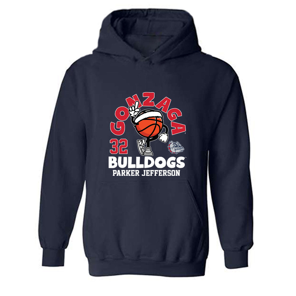 Gonzaga - NCAA Men's Basketball : Parker Jefferson - Fashion Shersey Hooded Sweatshirt-0
