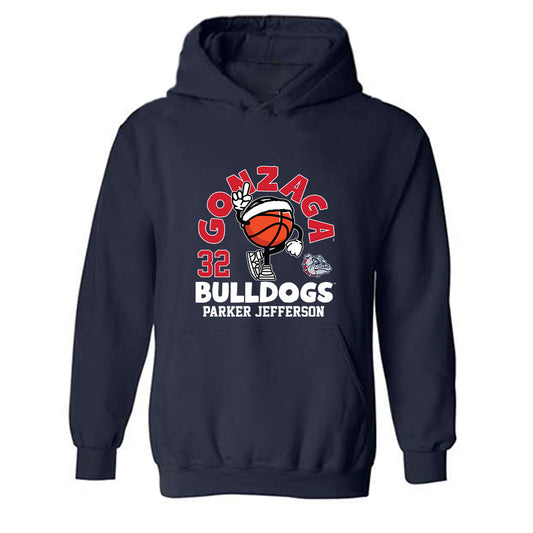 Gonzaga - NCAA Men's Basketball : Parker Jefferson - Fashion Shersey Hooded Sweatshirt-0
