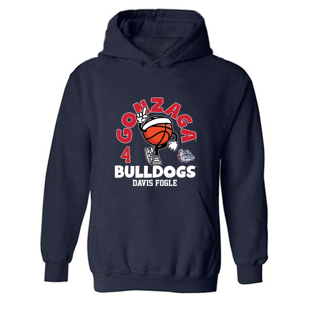 Gonzaga - NCAA Men's Basketball : Davis Fogle - Fashion Shersey Hooded Sweatshirt-0