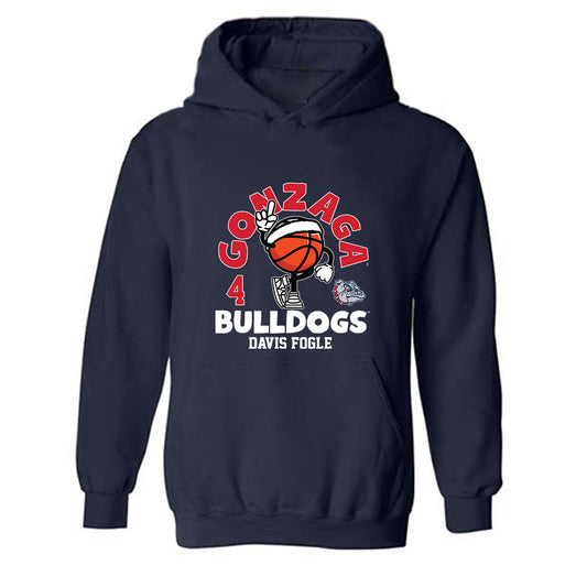 Gonzaga - NCAA Men's Basketball : Davis Fogle - Fashion Shersey Hooded Sweatshirt-0