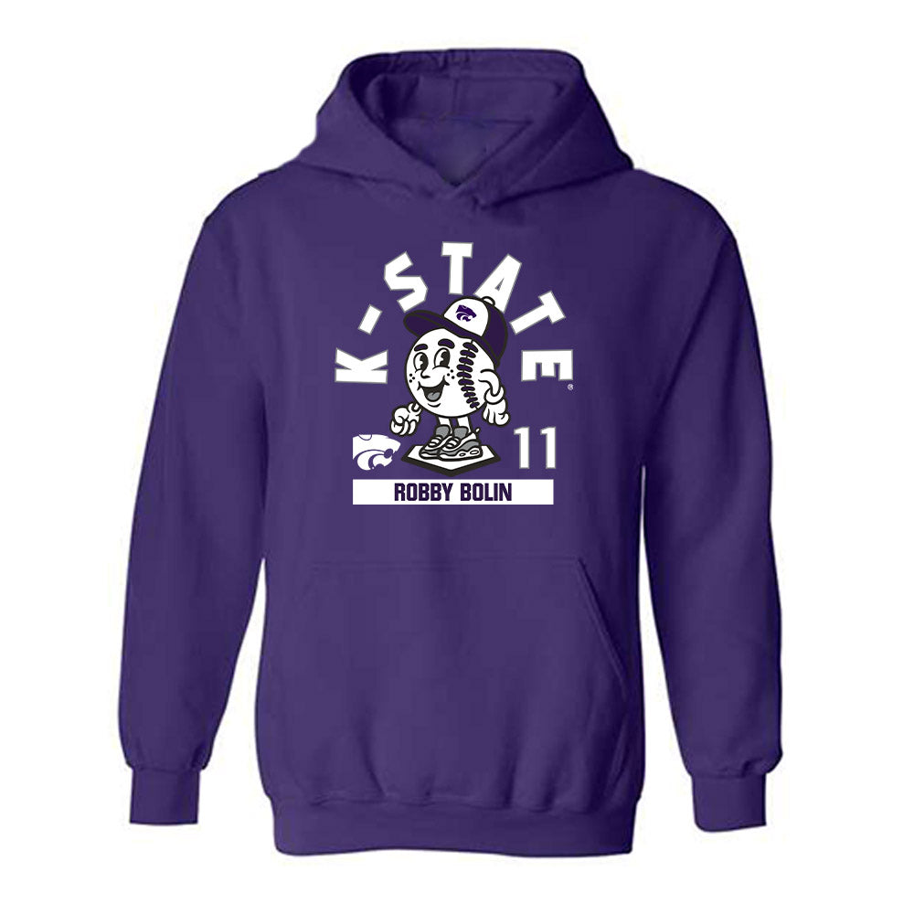 Kansas State - NCAA Baseball : Robby Bolin - Fashion Shersey Hooded Sweatshirt-0