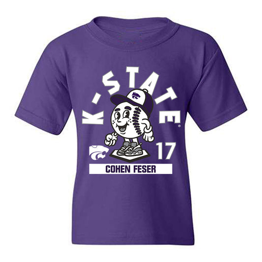 Kansas State - NCAA Baseball : Cohen Feser - Fashion Shersey Youth T-Shirt-0