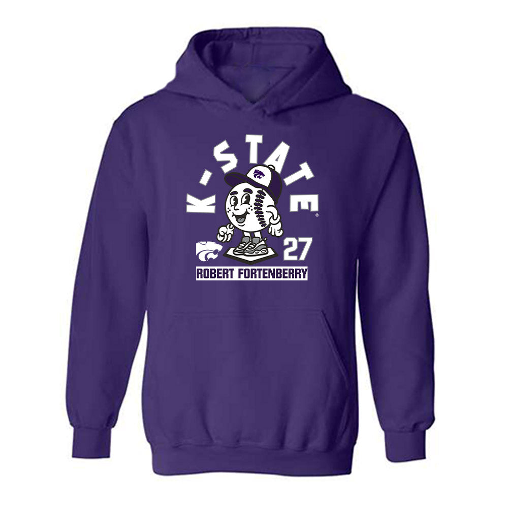 Kansas State - NCAA Baseball : Robert Fortenberry - Fashion Shersey Hooded Sweatshirt-0