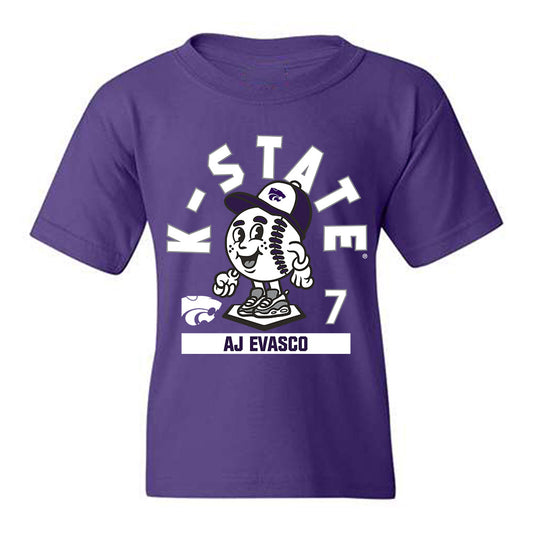 Kansas State - NCAA Baseball : Aj Evasco - Fashion Shersey Youth T-Shirt-0