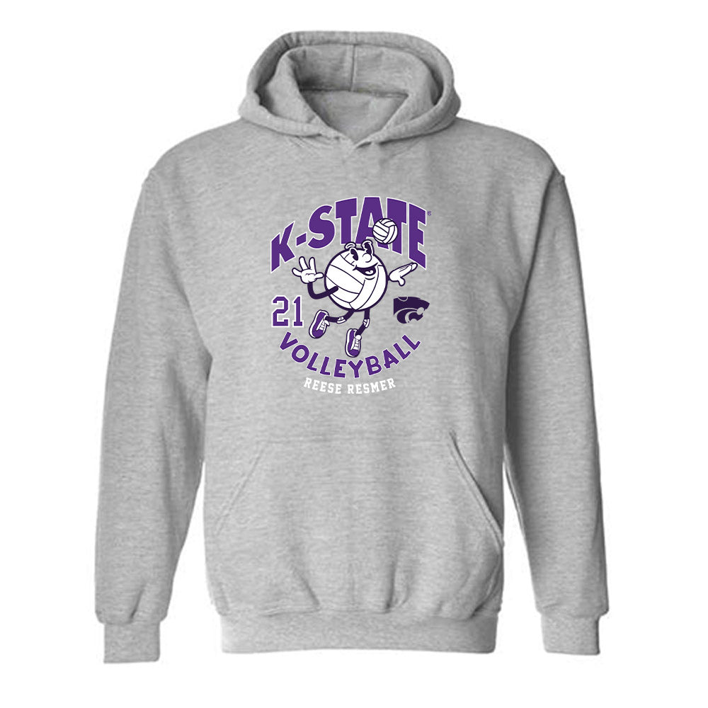 Kansas State - NCAA Women's Volleyball : Reese Resmer - Fashion Shersey Hooded Sweatshirt-0