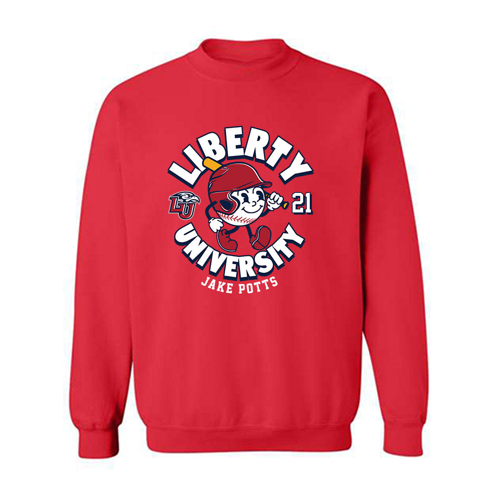Liberty - NCAA Baseball : Jake Potts - Fashion Shersey Crewneck Sweatshirt-0