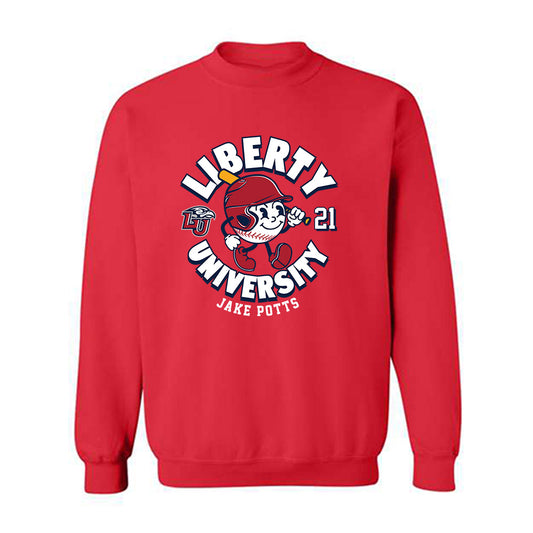 Liberty - NCAA Baseball : Jake Potts - Fashion Shersey Crewneck Sweatshirt-0