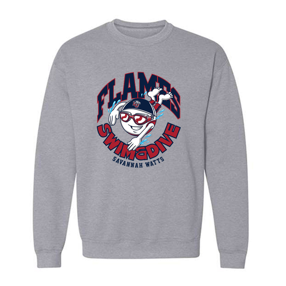 Liberty - NCAA Women's Swimming & Diving : Savannah Watts - Fashion Shersey Crewneck Sweatshirt-0