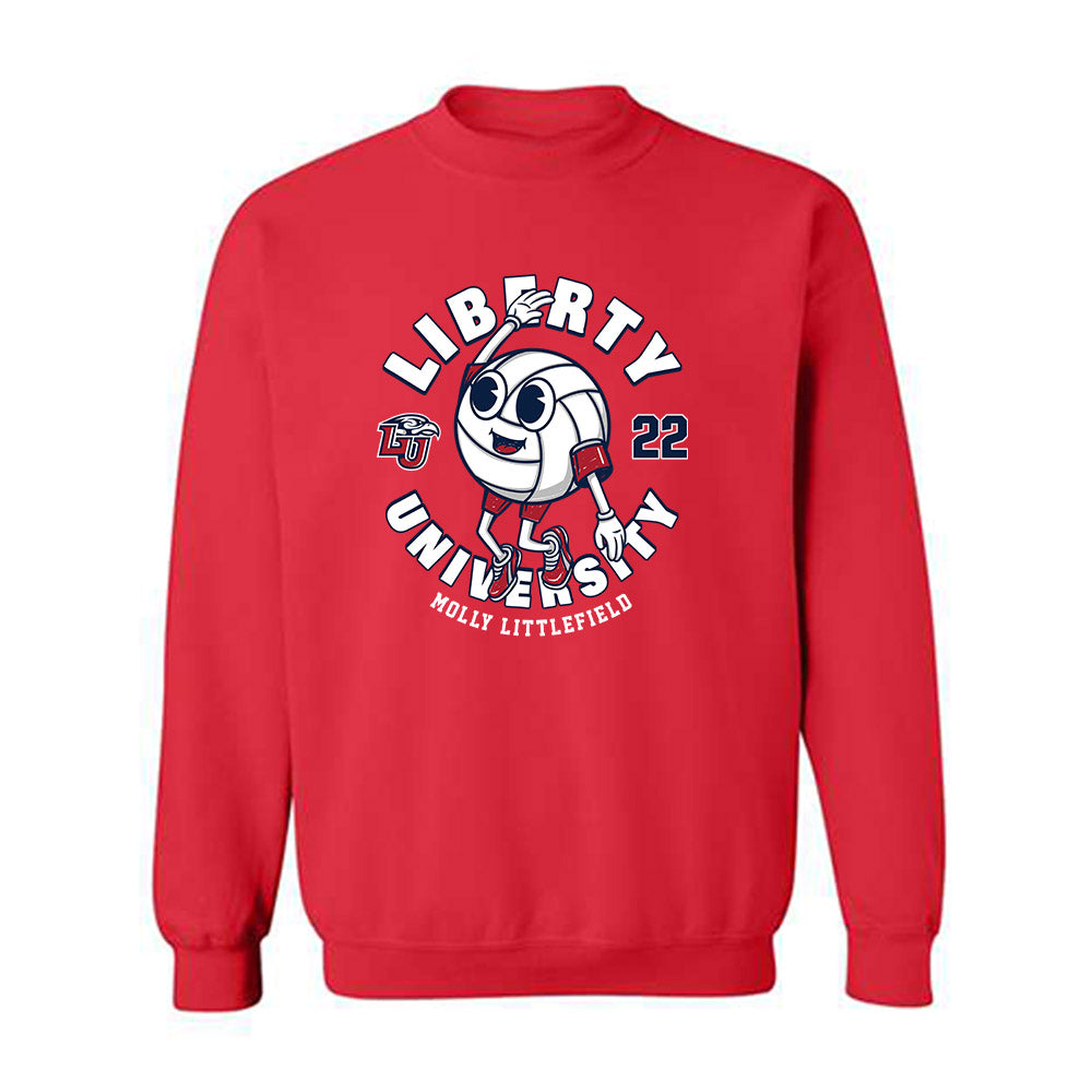 Liberty - NCAA Women's Volleyball : Molly Littlefield - Fashion Shersey Crewneck Sweatshirt-0