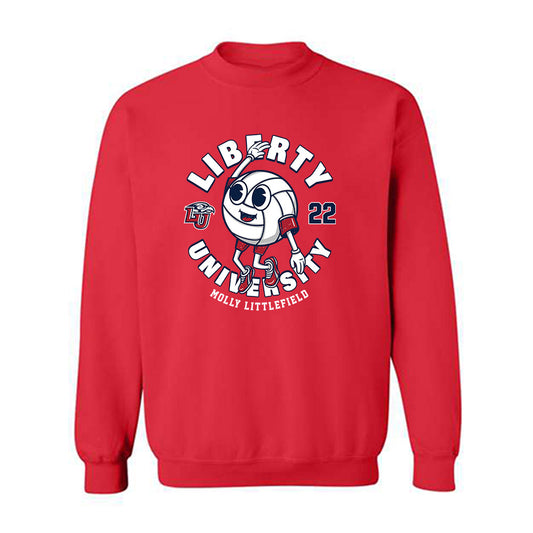 Liberty - NCAA Women's Volleyball : Molly Littlefield - Fashion Shersey Crewneck Sweatshirt-0