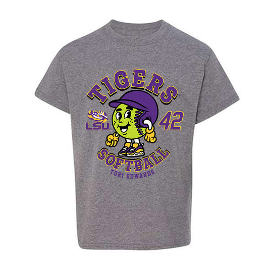 LSU - NCAA Softball : Tori Edwards - Fashion Shersey Youth T-Shirt-0