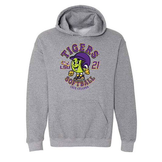 LSU - NCAA Softball : Cece Cellura - Fashion Shersey Hooded Sweatshirt-0