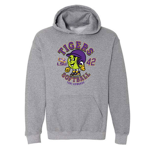 LSU - NCAA Softball : Tori Edwards - Fashion Shersey Hooded Sweatshirt-0