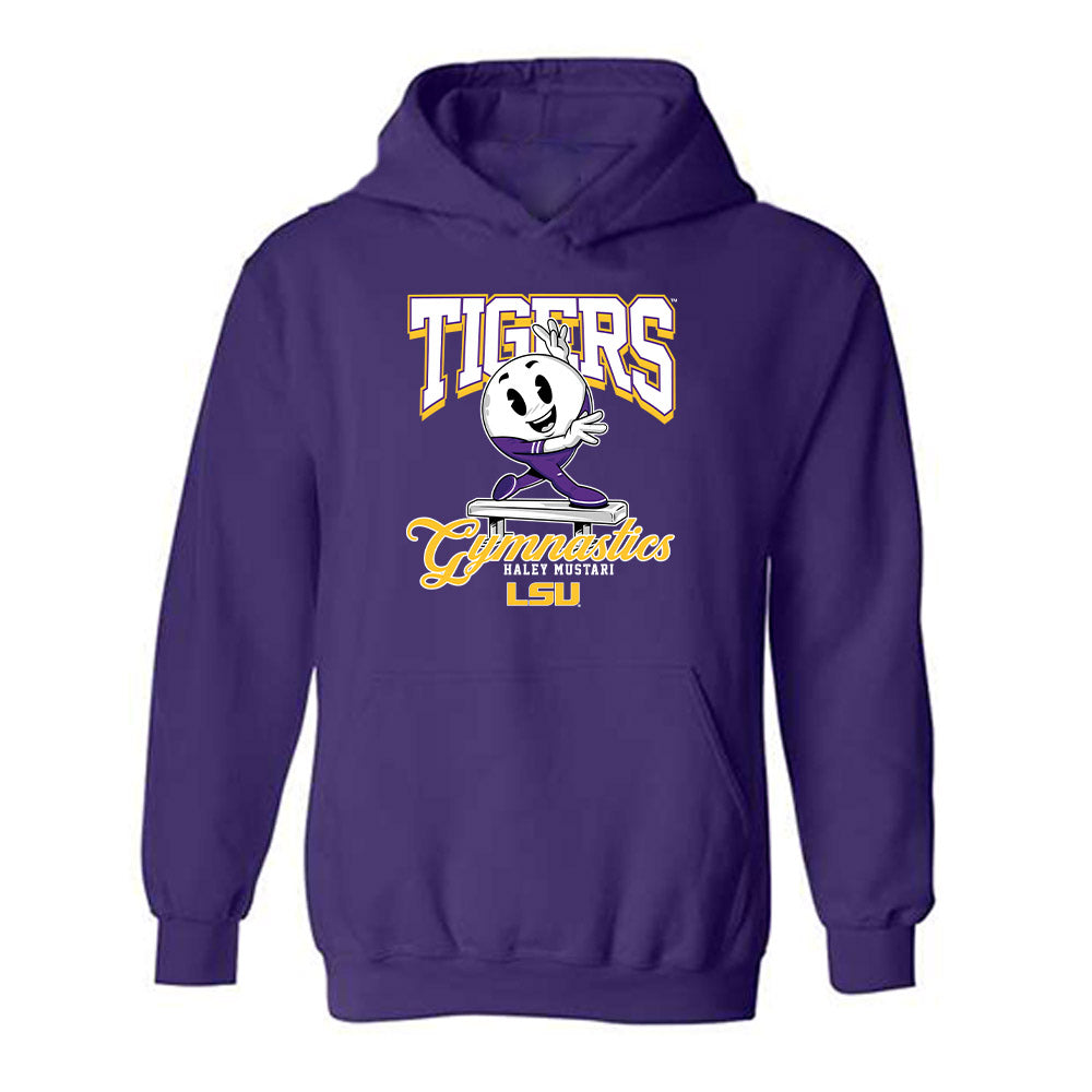 LSU - NCAA Women's Gymnastics : Haley Mustari - Fashion Shersey Hooded Sweatshirt-0