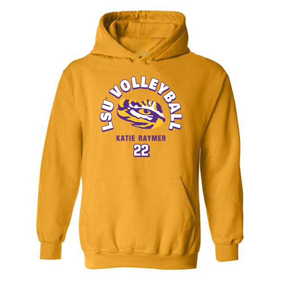 LSU - NCAA Women's Volleyball : Katie Raymer - Fashion Shersey Hooded Sweatshirt-0