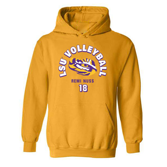 LSU - NCAA Women's Volleyball : Remi Nuss - Fashion Shersey Hooded Sweatshirt-0