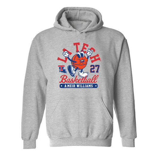 LA Tech - NCAA Men's Basketball : A'Meir Williams - Fashion Shersey Hooded Sweatshirt-0