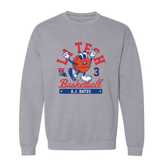 LA Tech - NCAA Men's Basketball : A.J. Bates - Fashion Shersey Crewneck Sweatshirt-0