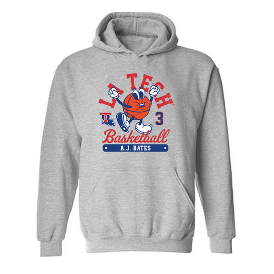 LA Tech - NCAA Men's Basketball : A.J. Bates - Fashion Shersey Hooded Sweatshirt-0