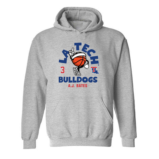 LA Tech - NCAA Men's Basketball : A.J. Bates - Fashion Shersey Hooded Sweatshirt-0