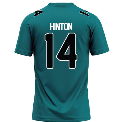 Coastal Carolina - NCAA Football : Colton Hinton - Teal Football Jersey-1
