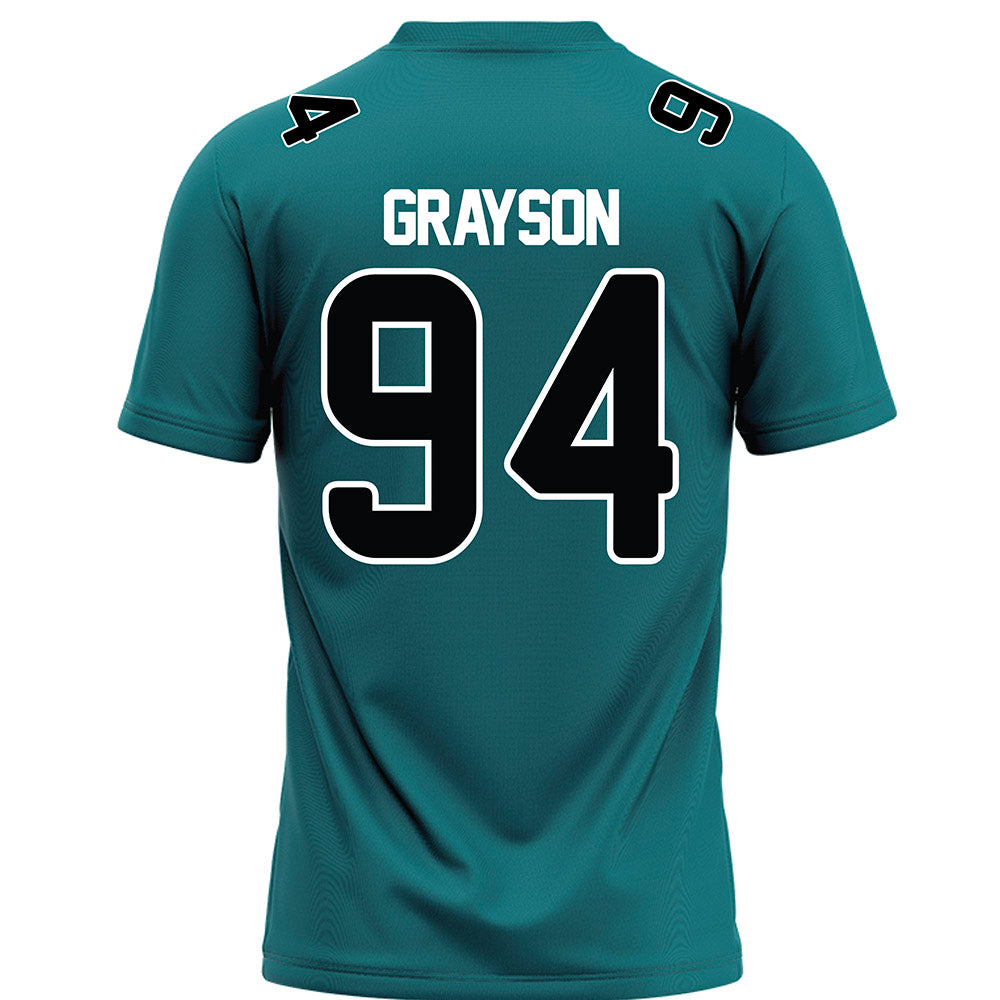 Coastal Carolina - NCAA Football : Donovan Grayson - Teal Football Jersey-1