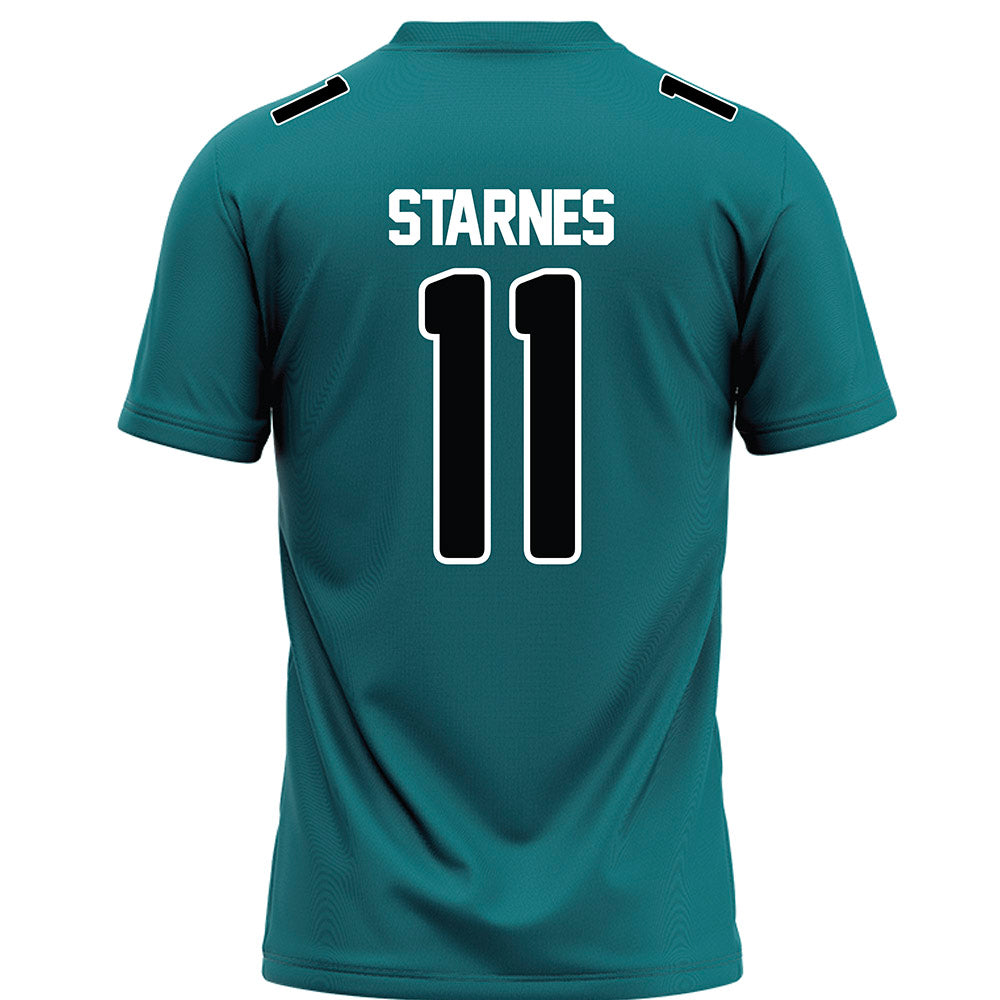 Coastal Carolina - NCAA Football : Braxton Starnes - Teal Football Jersey-1