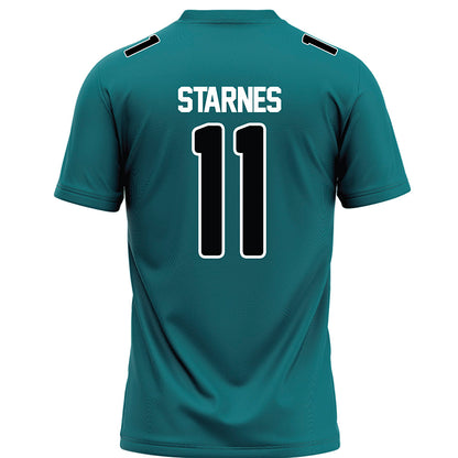 Coastal Carolina - NCAA Football : Braxton Starnes - Teal Football Jersey-1