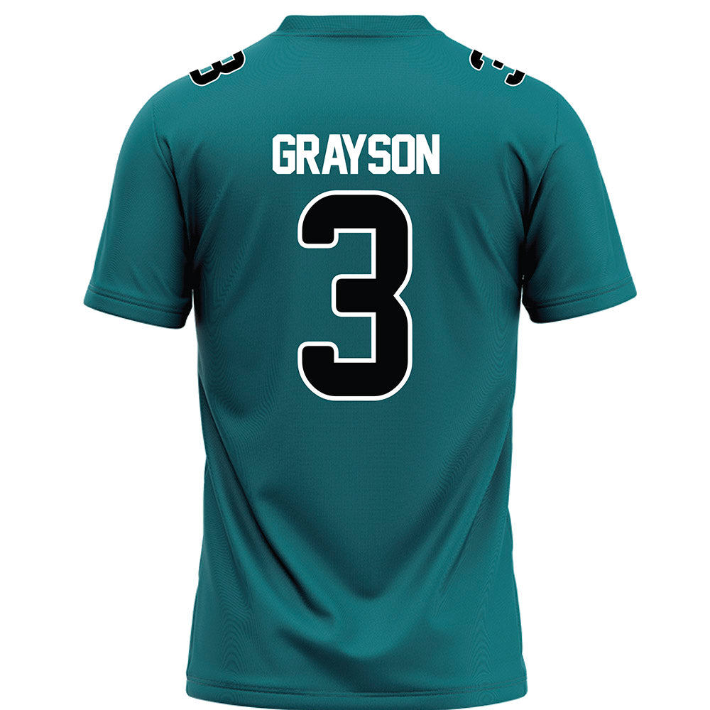 Coastal Carolina - NCAA Football : Ryan Grayson - Teal Football Jersey-1