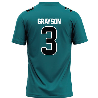 Coastal Carolina - NCAA Football : Ryan Grayson - Teal Football Jersey-1