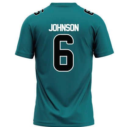 Coastal Carolina - NCAA Football : Krosse Johnson - Teal Football Jersey-1