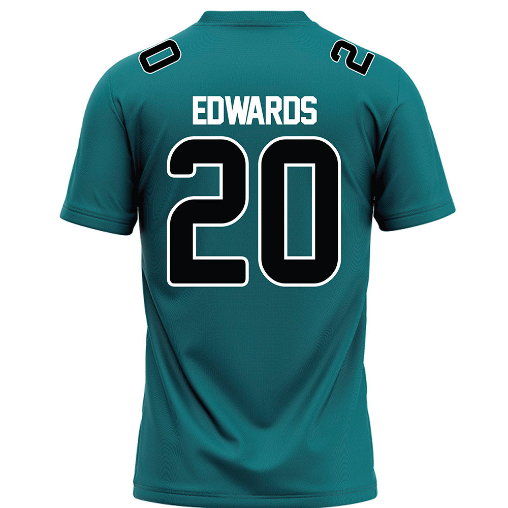 Coastal Carolina - NCAA Football : Jevon Edwards - Teal Football Jersey-1