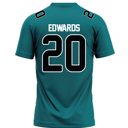 Coastal Carolina - NCAA Football : Jevon Edwards - Teal Football Jersey-1
