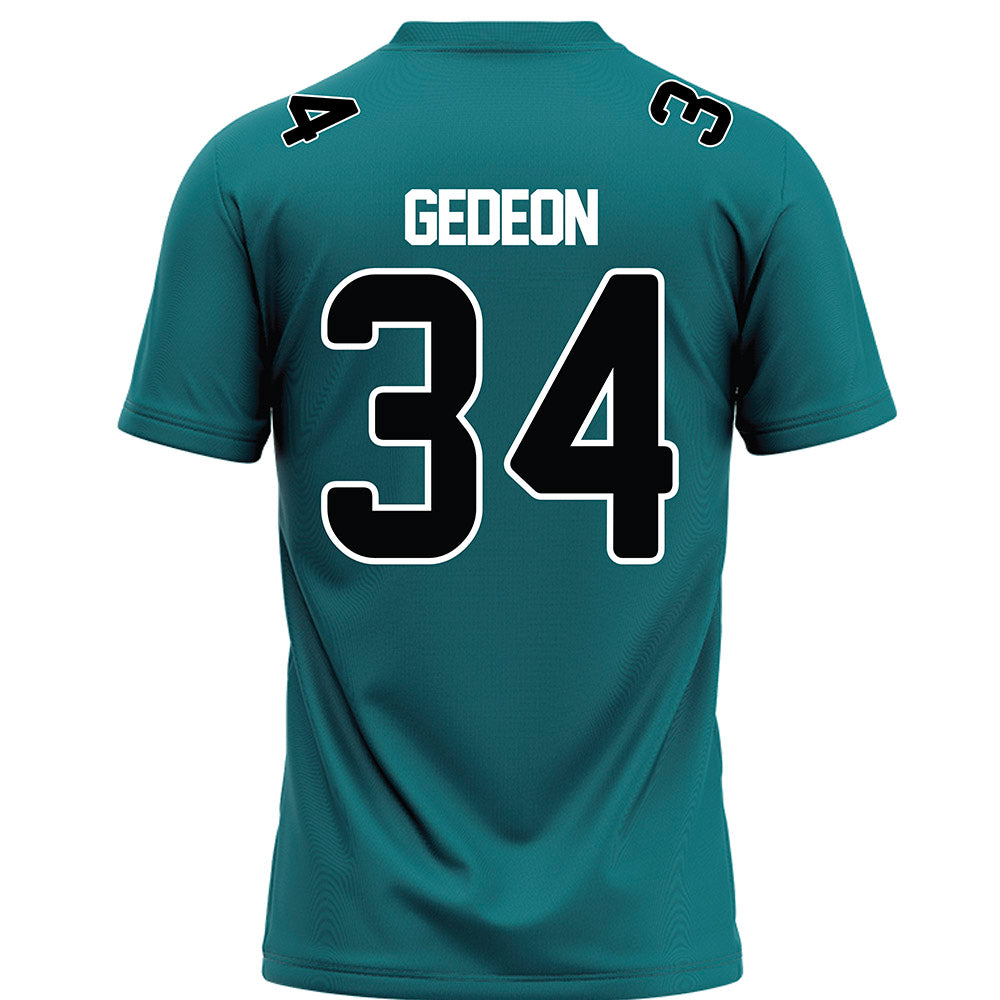 Coastal Carolina - NCAA Football : Wyatt Gedeon - Teal Football Jersey-1