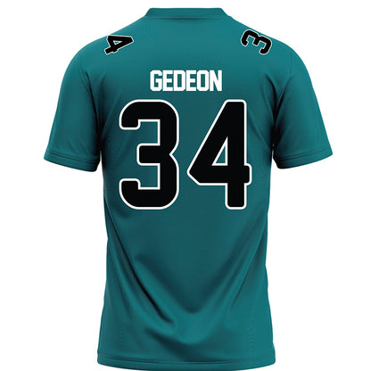 Coastal Carolina - NCAA Football : Wyatt Gedeon - Teal Football Jersey-1