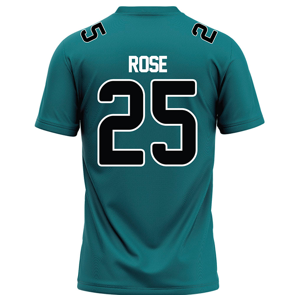 Coastal Carolina - NCAA Football : Brandon Rose - Teal Football Jersey-1