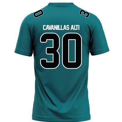 Coastal Carolina - NCAA Football : Nicolas Cavanillas Alti - Teal Football Jersey-1