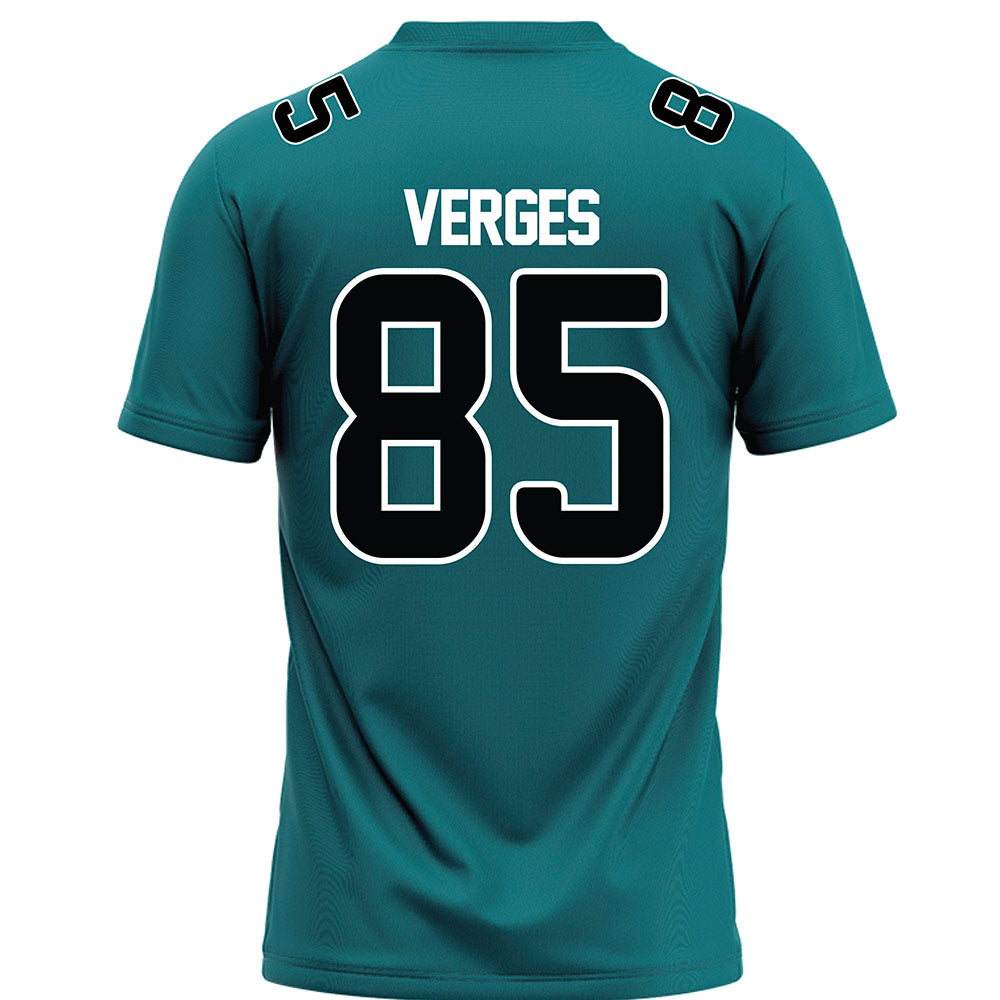 Coastal Carolina - NCAA Football : Ben Verges - Teal Football Jersey-1