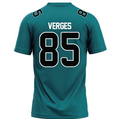 Coastal Carolina - NCAA Football : Ben Verges - Teal Football Jersey-1