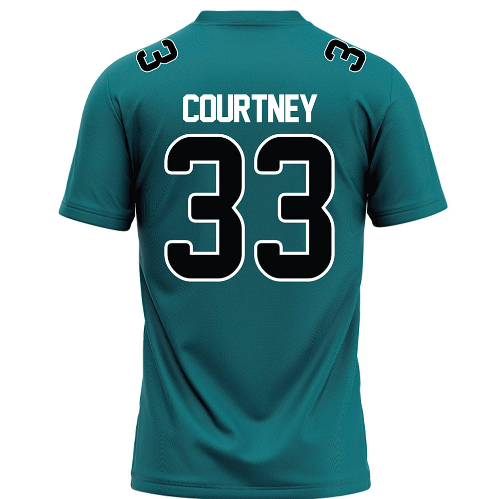 Coastal Carolina - NCAA Football : Zach Courtney - Teal Football Jersey-1