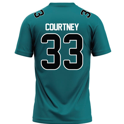Coastal Carolina - NCAA Football : Zach Courtney - Teal Football Jersey-1