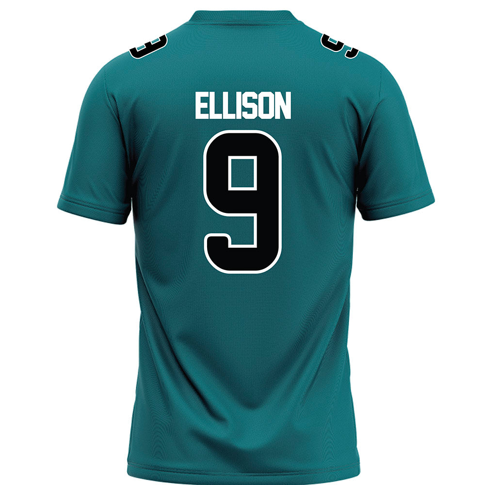 Coastal Carolina - NCAA Football : Cyrus Ellison - Teal Football Jersey-1