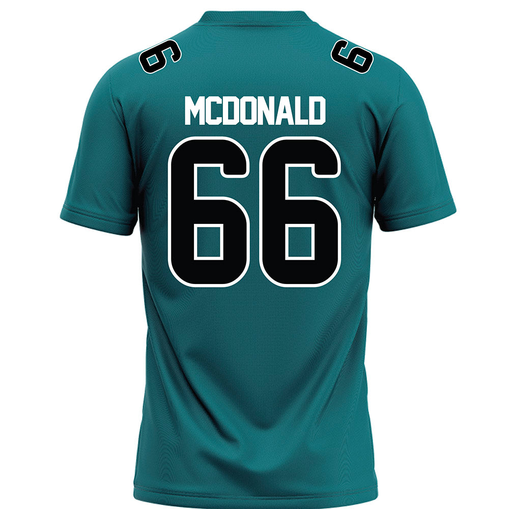 Coastal Carolina - NCAA Football : Kain McDonald - Teal Football Jersey-1