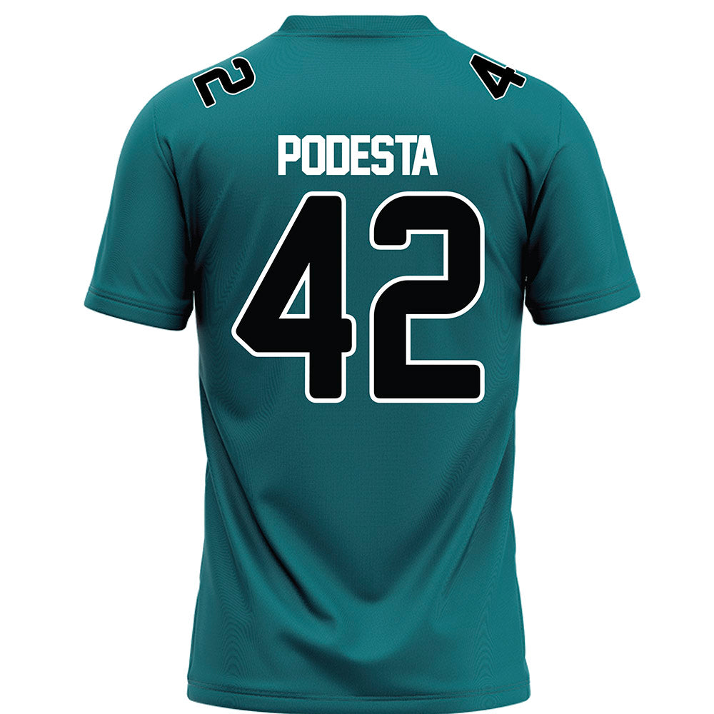 Coastal Carolina - NCAA Football : Roland Podesta - Teal Football Jersey-1