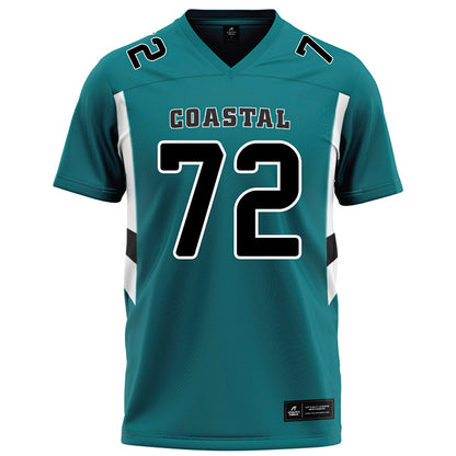 Coastal Carolina - NCAA Football : Dominic Rijos - Teal Football Jersey-0
