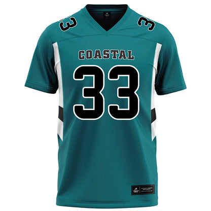 Coastal Carolina - NCAA Football : Zach Courtney - Teal Football Jersey-0