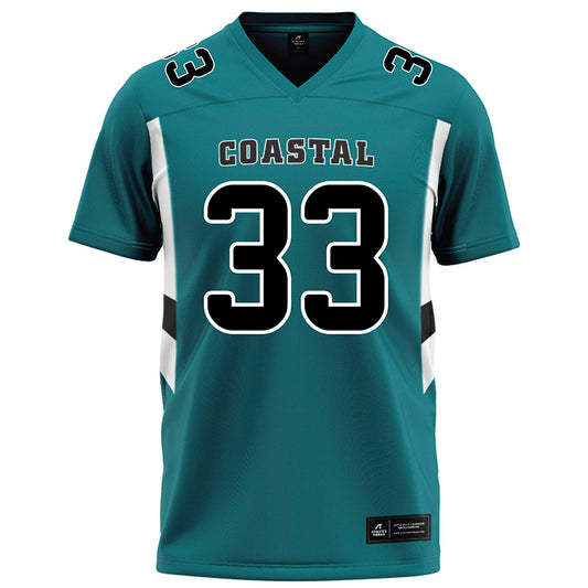 Coastal Carolina - NCAA Football : Zach Courtney - Teal Football Jersey-0