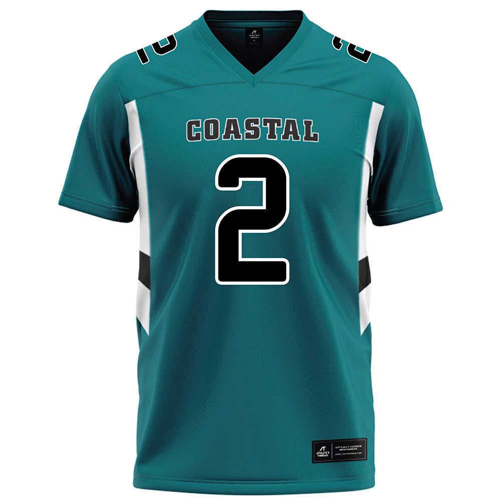 Coastal Carolina - NCAA Football : Deuce Bailey - Teal Football Jersey-0