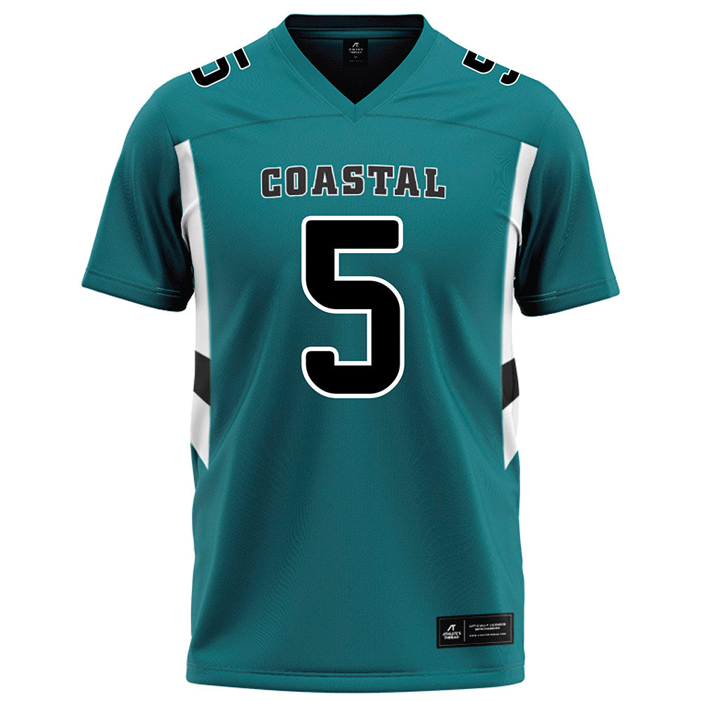 Coastal Carolina - NCAA Football : Goldie Lawrence - Teal Football Jersey-0