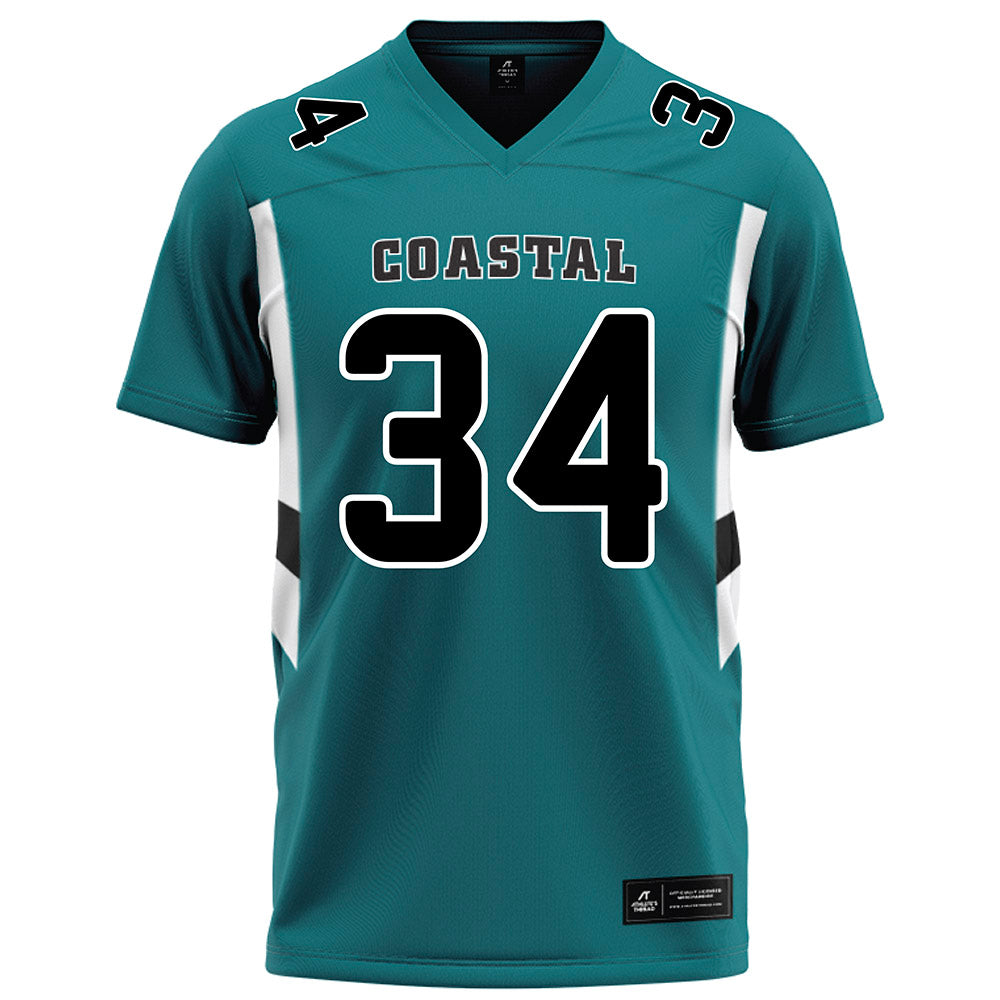 Coastal Carolina - NCAA Football : Wyatt Gedeon - Teal Football Jersey-0